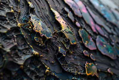 Opaleszente Textur: Abstrakte Makro-Landschaft